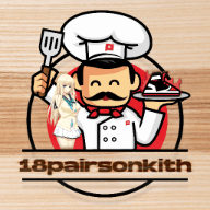 18pairsonkith mascot - A cartoon chef character representing the brand